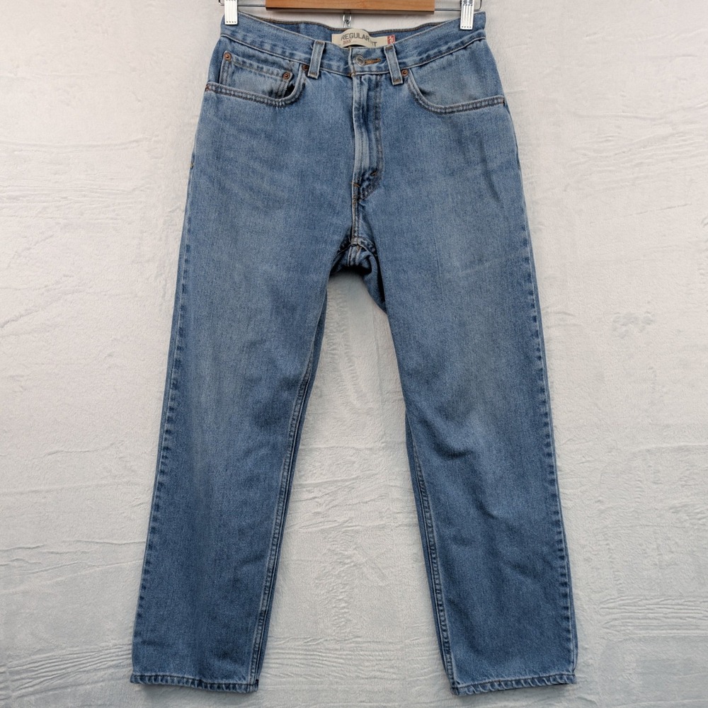 VTG Levi's 505 Jeans Mens 29x28 Blue Red Tab Workwear Americana Straight Leg Y2K